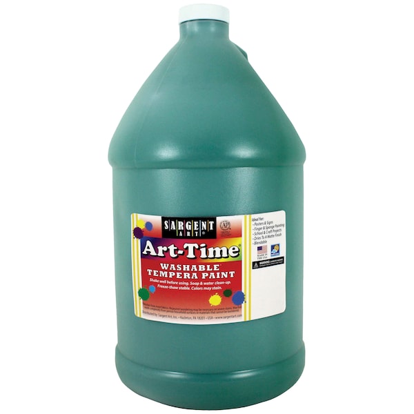 Sargent Art Washable Art-Time Tempera Paint, Gallon, Green 17-3666 - main